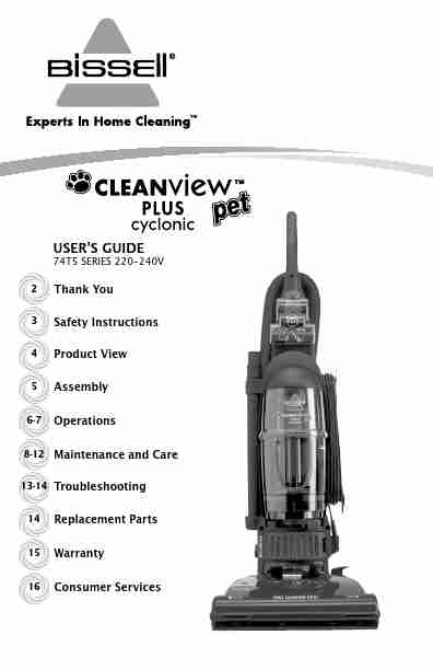 BISSELL CLEANVIEW PET PLUS CYCLONIC 74T5-page_pdf